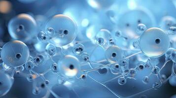 molekyl strukturera blå celler bakgrund färsk stil, generativ ai foto
