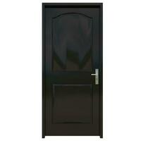 svart dörr tillgänglig dörr mot isolerat vit bakgrund foto