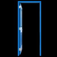 blå dörr oförseglad portal i isolerat bakgrund foto