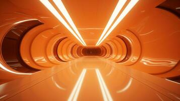 ai genererad tömma orange trogen tunnel. teknologi design. foto