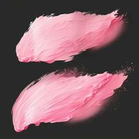 ai genererad elegant rosa mascara utstryker uppsättning. samling av grunge måla textur foto