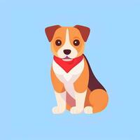 ai genererad söt hund avatar ikon klämma konst klistermärke dekoration enkel bakgrund foto