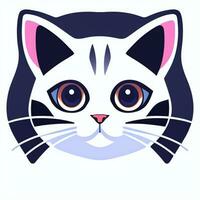 ai genererad söt katt avatar ikon klämma konst klistermärke dekoration enkel bakgrund foto