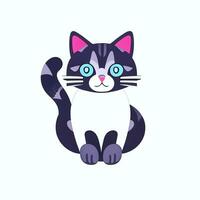 ai genererad söt katt avatar ikon klämma konst klistermärke dekoration enkel bakgrund foto
