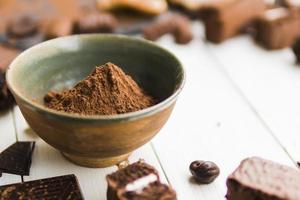 kakaopulver i en keramisk skål