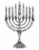 ai genererad färg bok för de jewish Semester av hanukkah stor ljusstake foto