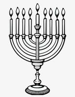 ai genererad färg bok för de jewish Semester av hanukkah stor ljusstake foto