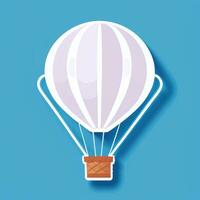 ai genererad varm luft ballong avatar ikon klämma konst klistermärke dekoration enkel bakgrund foto