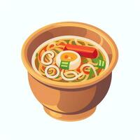 ai genererad Ramen nudel porträtt avatar klämma konst gamer ikon klistermärke dekoration enkel bakgrund foto