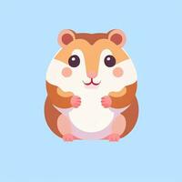 ai genererad söt hamster porträtt avatar klämma konst gamer ikon klistermärke dekoration enkel bakgrund foto