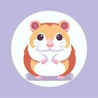 ai genererad söt hamster porträtt avatar klämma konst gamer ikon klistermärke dekoration enkel bakgrund foto