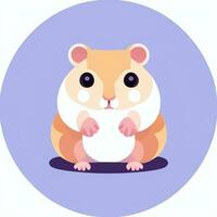 ai genererad söt hamster porträtt avatar klämma konst gamer ikon klistermärke dekoration enkel bakgrund foto