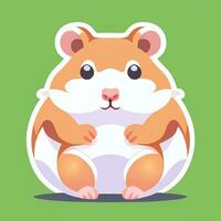 ai genererad söt hamster porträtt avatar klämma konst gamer ikon klistermärke dekoration enkel bakgrund foto