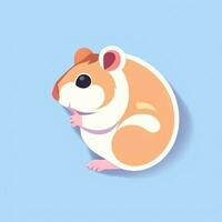 ai genererad söt hamster porträtt avatar klämma konst gamer ikon klistermärke dekoration enkel bakgrund foto