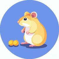 ai genererad söt hamster porträtt avatar klämma konst gamer ikon klistermärke dekoration enkel bakgrund foto