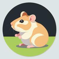 ai genererad söt hamster porträtt avatar klämma konst gamer ikon klistermärke dekoration enkel bakgrund foto