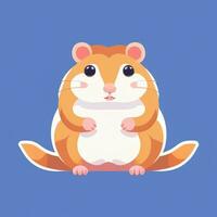 ai genererad söt hamster porträtt avatar klämma konst gamer ikon klistermärke dekoration enkel bakgrund foto