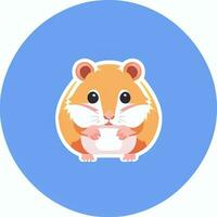 ai genererad söt hamster porträtt avatar klämma konst gamer ikon klistermärke dekoration enkel bakgrund foto