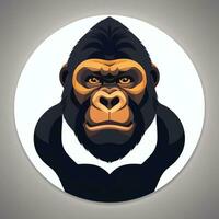 ai genererad gorilla ikon avatar gamer klämma konst klistermärke dekoration enkel bakgrund foto