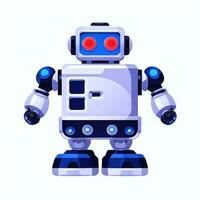 ai genererad söt leksak robot avatar gamer klämma konst klistermärke dekoration enkel bakgrund foto