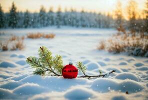 ai genererad jul Semester bakgrund. xmas dekorerad Semester festlig bakgrund. ny år vinter- bakgrund, jul Semester gräns. foto