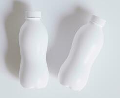 mjölk plast flaska vit Färg och realistisk textur tolkning 3d foto