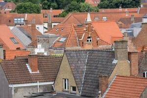 hustak av de gammal stad av bruges foto