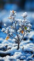 frukt frysa vinter- frost berättelse bakgrund ai genererad foto