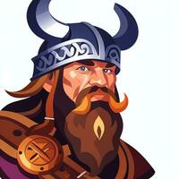 ai genererad viking gamer logotyp avatar klämma konst ikon klistermärke dekoration enkel bakgrund foto