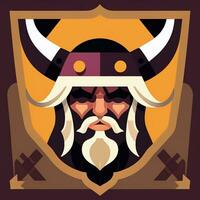 ai genererad viking gamer logotyp avatar klämma konst ikon klistermärke dekoration enkel bakgrund foto