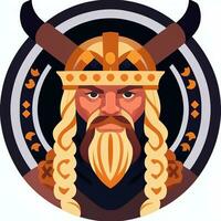 ai genererad viking gamer logotyp avatar klämma konst ikon klistermärke dekoration enkel bakgrund foto