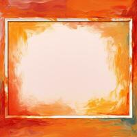 ett orange och gul målning med en vit ram generativ ai foto
