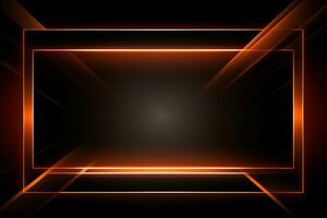 ett orange lysande ram på en svart bakgrund generativ ai foto