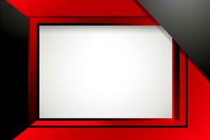 en röd och svart fyrkant ram på en svart och vit bakgrund generativ ai foto