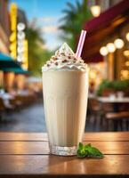 Foto av de milkshake i de gata Kafé ai genererad
