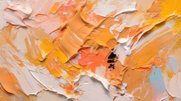 ai genererad samtida artisteri - abstrakt olja målning på duk i pastell aprikos - generativ ai foto