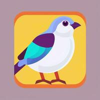 ai genererad färgrik fågel logotyp avatar klämma konst ikon klistermärke dekoration enkel bakgrund foto