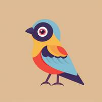 ai genererad färgrik fågel logotyp avatar klämma konst ikon klistermärke dekoration enkel bakgrund foto
