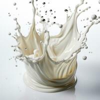 ai genererad stänk av mjölk, färsk ko vit mjölk - ai genererad bild foto