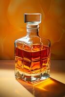 ai genererad en flaska av dyr åldrig whisky, stark alkohol - ai genererad bild foto