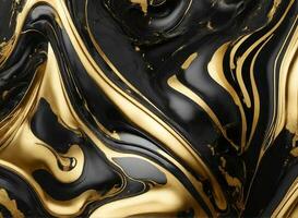 ai genererad abstrakt bakgrund med guld svart marmor, vattenfärg modell foto
