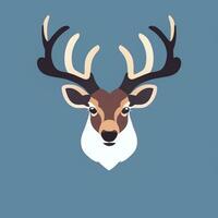 ai genererad sven hjorthorn rådjur djur- logotyp ikon klistermärke dekoration klämma konst enkel bakgrund foto