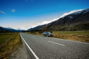 asfalt motorväg i blivande nationell parkera sydland ny zealand foto