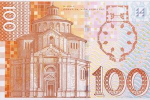 st. vitus katedral i rijeka och dess layout från kroatisk pengar foto