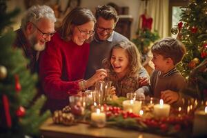 festlig jul dekoration idéer för en glad Semester säsong. ai genererad. foto