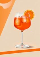 ai genererad aperol spritz cocktail isolerat på en vit bakgrund. ai genererad foto