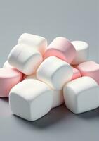 marshmallows isolerat på en vit bakgrund. ai genererad foto