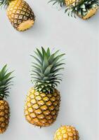 ananas isolerat på en vit bakgrund. ai genererad foto