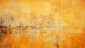 gammal gul betong vägg bakgrund, årgång grunge textur av vittrade. ai generativ foto