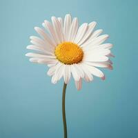 ai genererad en daisy blomma med en stor mönster på en ljus bakgrund. foto